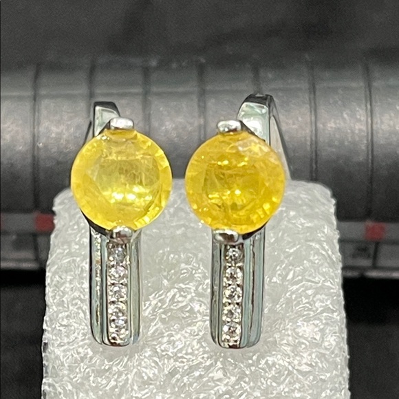 Jewelry - 1 Ct Genuine Sapphires 14KGP Earrings